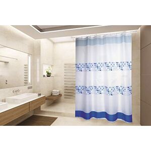 MSV "Premium Porto Polyester Shower Curtain, Blue, 180 x 200 cm MSV "Premium Porto Polyester Shower Curtain, Blue, 180 x 200 cm