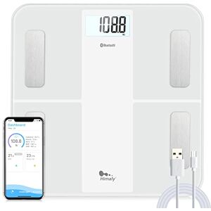 himaly Smart Body Fat Scale, Digital Body Weight Bathroom Scales, Weighing Scale Bluetooth-Compatible, Body Composition Monitor for Body Fat, BMI, Body Weight, Muscle Mass 180kg himaly Smart Body Fat Scale, Digital Body Weight Bathroom Scales, Weighing Scale Bluetooth-Compatible, Body Composition Monitor for Body Fat, BMI, Body Weight, Muscle Mass 180kg