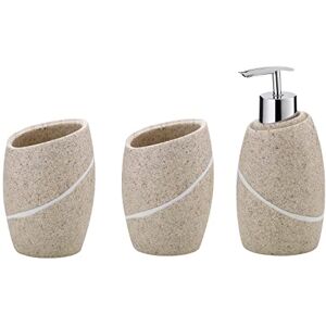 Kela Talus 390230 Bathroom Set 3-Piece Polyresin Beige 2x Cups 1x Soap Dispenser 300 ml Kela Talus 390230 Bathroom Set 3-Piece Polyresin Beige 2x Cups 1x Soap Dispenser 300 ml