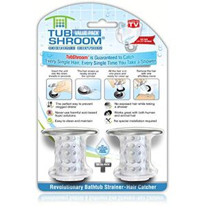 TubShroom Chrome Edition Revolutionary Tub Drain Protector Hair Catcher, Strainer, Snare, 2 Pack TubShroom Chrome Edition Revolutionary Tub Drain Protector Hair Catcher, Strainer, Snare, 2 Pack