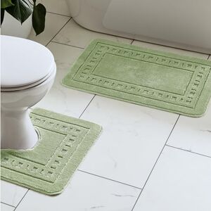 Catherine Lansfield bath set Armoni bath mat & toilet mat light green Catherine Lansfield bath set Armoni bath mat & toilet mat light green