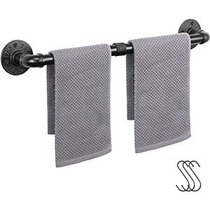 Jeasor Industrial Pipe Towel Bar, DIY Bathroom Shelf Rack Hanging Towel, Steampunk Wall Mount Bath Rustic Towel Rack Holder Rail with 3 Hooks (24 inch) Jeasor Industrial Pipe Towel Bar, DIY Bathroom Shelf Rack Hanging Towel, Steampunk Wall Mount Bath Rustic Towel Rack Holder Rail with 3 Hooks (24 inch)