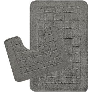 Livabliss Bath Mat Set Bathroom Mats Sets 2 Piece, Washable Non Slip Bath and Toilet Mat Set Bathroom Accessories with Absorbent Bathmat Rug, Shower and Co-ordinating Pedestal Carpet, Grey Livabliss Bath Mat Set Bathroom Mats Sets 2 Piece, Washable Non Slip Bath and Toilet Mat Set Bathroom Accessories with Absorbent Bathmat Rug, Shower and Co-ordinating Pedestal Carpet, Grey
