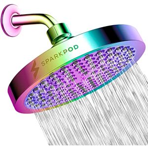 SparkPod Fixed Shower Head High Pressure Rain Luxury Modern Look Easy No-Tool Installation Perfect Adjustable Replacement for Your Bathroom Shower Heads (15 cm Round, Radiant Rainbow) SparkPod Fixed Shower Head High Pressure Rain Luxury Modern Look Easy No-Tool Installation Perfect Adjustable Replacement for Your Bathroom Shower Heads (15 cm Round, Radiant Rainbow)