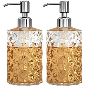 GLADPURE Soap Dispenser 2 Pack, 12 Oz Clear Diamond Design Glass Refillable Hand Soap Dispensers; with 304 Rust Proof Stainless Steel Pump, Lotion Dispensers for Kitchen, Bathroom GLADPURE Soap Dispenser 2 Pack, 12 Oz Clear Diamond Design Glass Refillable Hand Soap Dispensers; with 304 Rust Proof Stainless Steel Pump, Lotion Dispensers for Kitchen, Bathroom