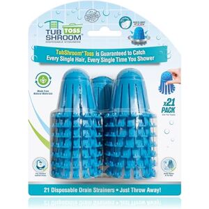 TubShroom Toss 21pk Disposable Bath Tub Drain Strainers Hair Catcher Snare for Shower Bathtub to Prevent Clogged Drains, Traps Human and Pet Hair, One Year Supply (Blue) TubShroom Toss 21pk Disposable Bath Tub Drain Strainers Hair Catcher Snare for Shower Bathtub to Prevent Clogged Drains, Traps Human and Pet Hair, One Year Supply (Blue)