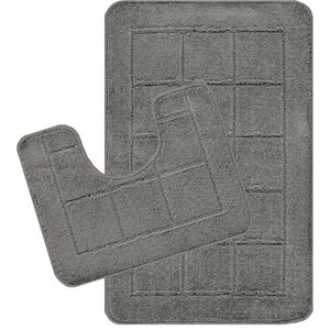 Livabliss Bath Mat Set Bathroom Mats Sets 2 Piece, Washable Non Slip Bath and Toilet Mat Set Bathroom Accessories with Absorbent Bathmat Rug, Shower and Co-ordinating Pedestal Carpet, Grey Livabliss Bath Mat Set Bathroom Mats Sets 2 Piece, Washable Non Slip Bath and Toilet Mat Set Bathroom Accessories with Absorbent Bathmat Rug, Shower and Co-ordinating Pedestal Carpet, Grey