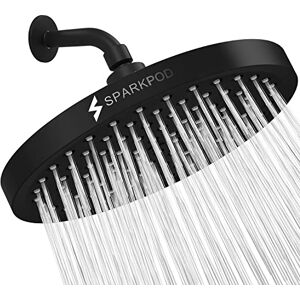 SparkPod Fixed Shower Head High Pressure Rain Luxury Modern Look Easy No-Tool Installation Perfect Adjustable Replacement for Your Bathroom Shower Heads (20 cm Round, Midnight Black Matte) SparkPod Fixed Shower Head High Pressure Rain Luxury Modern Look Easy No-Tool Installation Perfect Adjustable Replacement for Your Bathroom Shower Heads (20 cm Round, Midnight Black Matte)