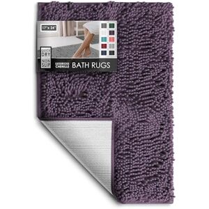 Hearth & Harbor Bathroom Rugs, Chenille Bath Mat Machine Washable Bath Mats for Bathroom Non-Slip Backing Rubber, Quick Dry Bathroom Mat, Small Purple Hearth & Harbor Bathroom Rugs, Chenille Bath Mat Machine Washable Bath Mats for Bathroom Non-Slip Backing Rubber, Quick Dry Bathroom Mat, Small Purple