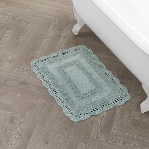 Laura Ashley Crochet Cotton 17x24 in. Bath Rug, Aqua Laura Ashley Crochet Cotton 17x24 in. Bath Rug, Aqua