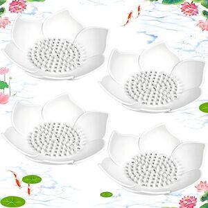 WhistenFla Soap Dishes with Draining, 3 Pack Bathroom Bar Soap Holder for Shower Silicone Self-draining Floral Lotus Shaped Sponge Bar Soap Holder Soap Tray for Kitchen Sink Bathroom Bathtub (White) WhistenFla Soap Dishes with Draining, 3 Pack Bathroom Bar Soap Holder for Shower Silicone Self-draining Floral Lotus Shaped Sponge Bar Soap Holder Soap Tray for Kitchen Sink Bathroom Bathtub (White)