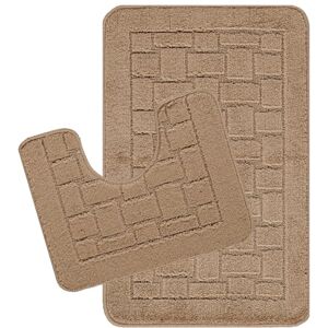 Livabliss Bath Mat Set Bathroom Mats Sets 2 Piece, Washable Non Slip Bath and Toilet Mat Set Bathroom Accessories with Absorbent Bathmat Rug, Shower and Co-ordinating Pedestal Carpet, Brown Livabliss Bath Mat Set Bathroom Mats Sets 2 Piece, Washable Non Slip Bath and Toilet Mat Set Bathroom Accessories with Absorbent Bathmat Rug, Shower and Co-ordinating Pedestal Carpet, Brown