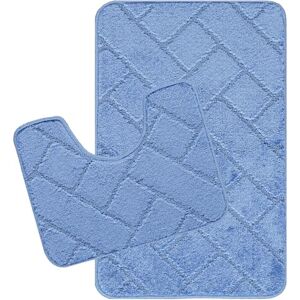 Livabliss Bath Mat Set Bathroom Mats Sets 2 Piece, Washable Non Slip Bath and Toilet Mat Set Bathroom Accessories with Absorbent Bathmat Rug, Shower and Co-ordinating Pedestal Carpet, Blue Livabliss Bath Mat Set Bathroom Mats Sets 2 Piece, Washable Non Slip Bath and Toilet Mat Set Bathroom Accessories with Absorbent Bathmat Rug, Shower and Co-ordinating Pedestal Carpet, Blue