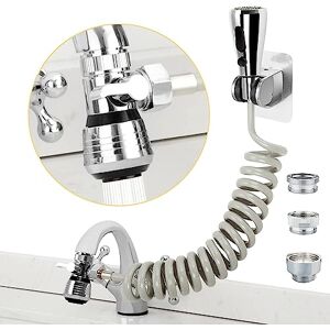 CECEFIN Kitchen Sink Sprayer, Faucet Spray Head Replacement with 79" Recoil Hose and Holder, Pressurized Water Saving Faucet Aerator & Diverter Valve, Polished Chrome Finish CECEFIN Kitchen Sink Sprayer, Faucet Spray Head Replacement with 79" Recoil Hose and Holder, Pressurized Water Saving Faucet Aerator & Diverter Valve, Polished Chrome Finish