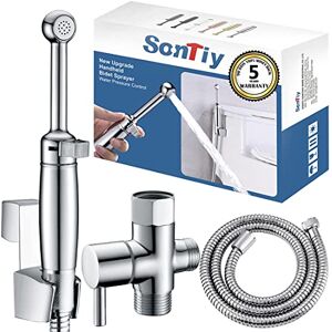 SonTiy Brass Handheld Bidet Sprayer for Toilet, Cloth Diaper Toilet Sprayer Bidet Attachment with Backflow Preventer, Chrome, 5-Year Warranty SonTiy Brass Handheld Bidet Sprayer for Toilet, Cloth Diaper Toilet Sprayer Bidet Attachment with Backflow Preventer, Chrome, 5-Year Warranty
