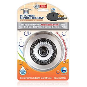 SinkShroom Revolutionary Clog-Free Sink Strainer Basket with Stopper, Stainless Steel SinkShroom Revolutionary Clog-Free Sink Strainer Basket with Stopper, Stainless Steel