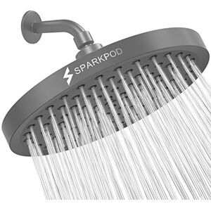 SparkPod Fixed Shower Head High Pressure Rain Luxury Modern Look Easy No-Tool Installation Perfect Adjustable Replacement for Your Bathroom Shower Heads (20 cm Round, Titanium Charcoal Grey) SparkPod Fixed Shower Head High Pressure Rain Luxury Modern Look Easy No-Tool Installation Perfect Adjustable Replacement for Your Bathroom Shower Heads (20 cm Round, Titanium Charcoal Grey)