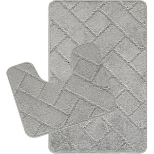 Livabliss Bath Mat Set Bathroom Mats Sets 2 Piece, Washable Non Slip Bath & Toilet Mat Set Bathroom Accessories with Absorbent Bathmat Rug, Shower & Co-ordinating Pedestal Carpet, Grey Livabliss Bath Mat Set Bathroom Mats Sets 2 Piece, Washable Non Slip Bath & Toilet Mat Set Bathroom Accessories with Absorbent Bathmat Rug, Shower & Co-ordinating Pedestal Carpet, Grey