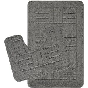 Livabliss Bath Mat Set Bathroom Mats Sets 2 Piece, Washable Non Slip Bath and Toilet Mat Set Bathroom Accessories with Absorbent Bathmat Rug, Shower and Co-ordinating Pedestal Carpet, Grey Livabliss Bath Mat Set Bathroom Mats Sets 2 Piece, Washable Non Slip Bath and Toilet Mat Set Bathroom Accessories with Absorbent Bathmat Rug, Shower and Co-ordinating Pedestal Carpet, Grey