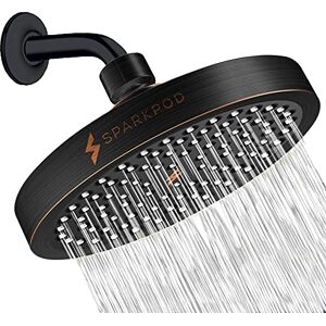 SparkPod Fixed Shower Head High Pressure Rain Luxury Modern Look Easy No-Tool Installation Perfect Adjustable Replacement for Your Bathroom Shower Head (15 cm Round, Vintage Oil-Rubbed Bronze) SparkPod Fixed Shower Head High Pressure Rain Luxury Modern Look Easy No-Tool Installation Perfect Adjustable Replacement for Your Bathroom Shower Head (15 cm Round, Vintage Oil-Rubbed Bronze)