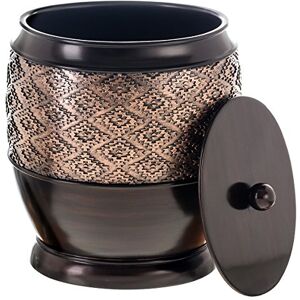 Creative Labs Dublin Small Trash Can with Lid Decorative Waste Basket, Durable Resin Slim Bathroom Covered Garbage Can Wastebasket Bin for Diaper/Paper (Brown) Creative Labs Dublin Small Trash Can with Lid Decorative Waste Basket, Durable Resin Slim Bathroom Covered Garbage Can Wastebasket Bin for Diaper/Paper (Brown)