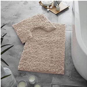GC GAVENO CAVAILIA Luxury Super Soft 2 Piece Zero Twist Bath Mat Pedestal Set Non Slip, Extra Absorbent 100% Polyester Bathroom Toilet Rug, Regular (50x80, 50x40 cm), Blush Pink GC GAVENO CAVAILIA Luxury Super Soft 2 Piece Zero Twist Bath Mat Pedestal Set Non Slip, Extra Absorbent 100% Polyester Bathroom Toilet Rug, Regular (50x80, 50x40 cm), Blush Pink