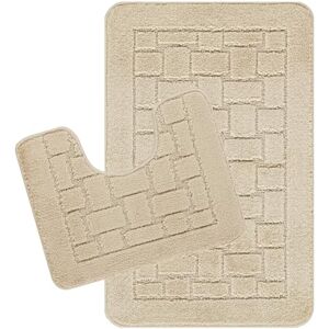 Livabliss Bath Mat Set Bathroom Mats Sets 2 Piece, Washable Non Slip Bath and Toilet Mat Set Bathroom Accessories with Absorbent Bathmat Rug, Shower and Co-ordinating Pedestal Carpet, Beige Livabliss Bath Mat Set Bathroom Mats Sets 2 Piece, Washable Non Slip Bath and Toilet Mat Set Bathroom Accessories with Absorbent Bathmat Rug, Shower and Co-ordinating Pedestal Carpet, Beige