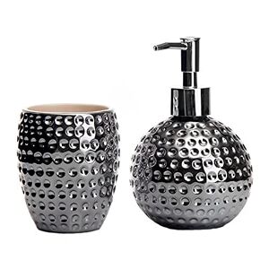 Space Home - 2 Pieces Bathroom Accessories - Set Bathroom Accessory Kit - Bath Accessory Set - Refillable Wash Hand Liquid - Includes Soap Dispenser + Toothbrush Holder