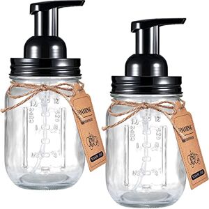 SheeChung Mason Jar Foaming Soap Dispenser Rustproof Stainless Steel Mason Jar Lid and Foaming Soap Pump,Best Hand Foam Soap Dispenser Glass for Bathroom Vanities or Kitchen Sink,Countertops Black (2 Pack) SheeChung Mason Jar Foaming Soap Dispenser Rustproof Stainless Steel Mason Jar Lid and Foaming Soap Pump,Best Hand Foam Soap Dispenser Glass for Bathroom Vanities or Kitchen Sink,Countertops Black (2 Pack)