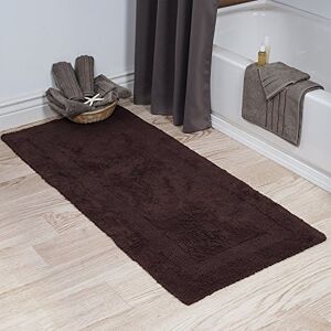 Lavish Home Cotton Bath Mat- Plush 100 Percent Cotton 24x60 Long Bathroom Runner- Reversible, Soft, Absorbent, and Machine Washable Rug (Chocolate) Lavish Home Cotton Bath Mat- Plush 100 Percent Cotton 24x60 Long Bathroom Runner- Reversible, Soft, Absorbent, and Machine Washable Rug (Chocolate)