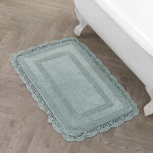 Laura Ashley Crochet Cotton 21x34 Bath Rug, Aqua Laura Ashley Crochet Cotton 21x34 Bath Rug, Aqua