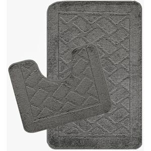 Livabliss Bath Mat Set Bathroom Mats Sets 2 Piece, Washable Non Slip Bath and Toilet Mat Set Bathroom Accessories with Absorbent Bathmat Rug, Shower and Co-ordinating Pedestal Carpet, Grey Livabliss Bath Mat Set Bathroom Mats Sets 2 Piece, Washable Non Slip Bath and Toilet Mat Set Bathroom Accessories with Absorbent Bathmat Rug, Shower and Co-ordinating Pedestal Carpet, Grey
