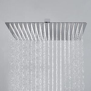 JOHO 304 Stainless Steel Shower Head 40 cm with Anti-Limescale Nozzles Large Waterfall Built-in Shower Head Square 40 x 40 cm Chrome JOHO 304 Stainless Steel Shower Head 40 cm with Anti-Limescale Nozzles Large Waterfall Built-in Shower Head Square 40 x 40 cm Chrome