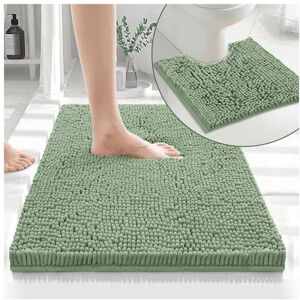 GC GAVENO CAVAILIA 100% Microfiber Toilet Rug Set, Loop Bath Mat Non Slip, Pedestal Mats For Bathroom, Sage Green GC GAVENO CAVAILIA 100% Microfiber Toilet Rug Set, Loop Bath Mat Non Slip, Pedestal Mats For Bathroom, Sage Green