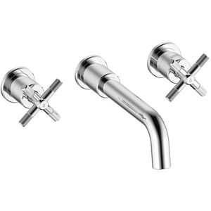 Bristan Cruzar 3 Tap Hole Wall Mounted Basin Mixer Tap with Water-Saving Feature, Chrome Finish Bristan Cruzar 3 Tap Hole Wall Mounted Basin Mixer Tap with Water-Saving Feature, Chrome Finish