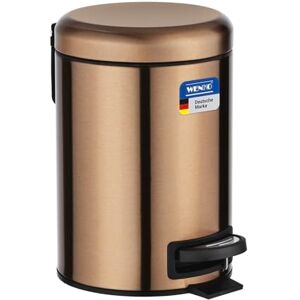 WENKO Dustbin with Anti-Fingerprint Capacity 3 litres, Rustproof stainless steel, Metallic Copper, 25 x 22.5 x 17 cm WENKO Dustbin with Anti-Fingerprint Capacity 3 litres, Rustproof stainless steel, Metallic Copper, 25 x 22.5 x 17 cm