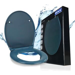 WENKO Toilet seat Samos in dark blue, Duroplast, 37.5 x 44.5 x 10 cm WENKO Toilet seat Samos in dark blue, Duroplast, 37.5 x 44.5 x 10 cm