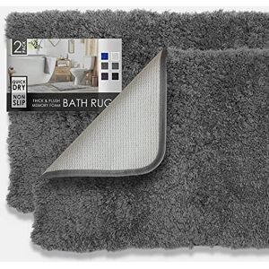 Clara Clark Bathroom Rugs, Ultra Soft Plush Shaggy Bath Rugs, Machine Wash, Non Slip Backing Rubber, 2 Piece Bathroom Rug Set, Dark Grey, 17x24 inches (Small), 20x32 inches (Medium) Clara Clark Bathroom Rugs, Ultra Soft Plush Shaggy Bath Rugs, Machine Wash, Non Slip Backing Rubber, 2 Piece Bathroom Rug Set, Dark Grey, 17x24 inches (Small), 20x32 inches (Medium)