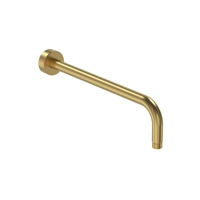 Bristan Round 370mm Wall Mounted Shower Arm, Stainless Steel Construction, Secure Fixing Components, Brushed Brass Finish Bristan Round 370mm Wall Mounted Shower Arm, Stainless Steel Construction, Secure Fixing Components, Brushed Brass Finish