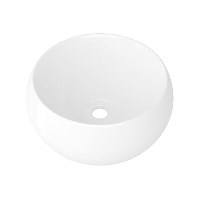 Eridanus Bathroom Vessel Sink, Ceramic Countertop Round Basin, Cloakroom Washbasin for Lavatory, Vanity Unit, White Gloss 390 x 390 x 160mm Eridanus Bathroom Vessel Sink, Ceramic Countertop Round Basin, Cloakroom Washbasin for Lavatory, Vanity Unit, White Gloss 390 x 390 x 160mm