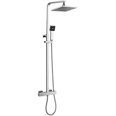 Cassellie Square Thermostatic Exposed Shower Bar Valve Tap Mixer Over Head Rain Shower Hand Cassellie Square Thermostatic Exposed Shower Bar Valve Tap Mixer Over Head Rain Shower Hand