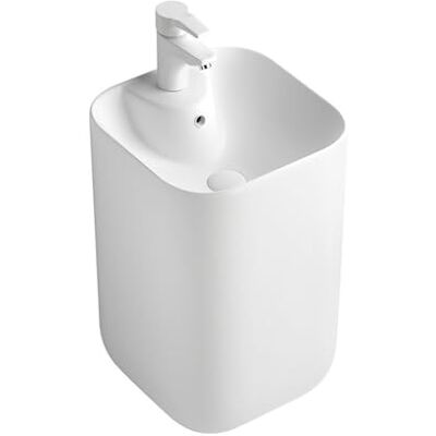 Kx9Lb8d Freestanding Wash Basin Colorful Pedestal Sink, Ceramic Basin with Overflow(White) Kx9Lb8d Freestanding Wash Basin Colorful Pedestal Sink, Ceramic Basin with Overflow(White)