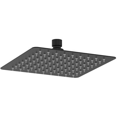 Bristan 200mm Square Fixed Slimline Rainfall Shower Head, Stainless Steel Construction, Easy Clean Nozzles, Black Finish Bristan 200mm Square Fixed Slimline Rainfall Shower Head, Stainless Steel Construction, Easy Clean Nozzles, Black Finish