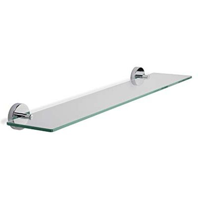 Croydex - Flexi-Fix Glass Shelf - Chrome - Bathroom Shelf Croydex - Flexi-Fix Glass Shelf - Chrome - Bathroom Shelf