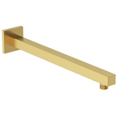 Bristan Square 340mm Wall Mounted Shower Arm, Stainless Steel Construction, Secure Fixing Components, Brushed Brass Finish Bristan Square 340mm Wall Mounted Shower Arm, Stainless Steel Construction, Secure Fixing Components, Brushed Brass Finish