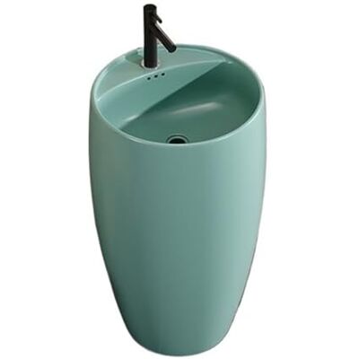 Kx9Lb8d Freestanding Wash Basin Bathroom Pedestal Basin, one-piece Floor-Standing washbasin(Green) Kx9Lb8d Freestanding Wash Basin Bathroom Pedestal Basin, one-piece Floor-Standing washbasin(Green)