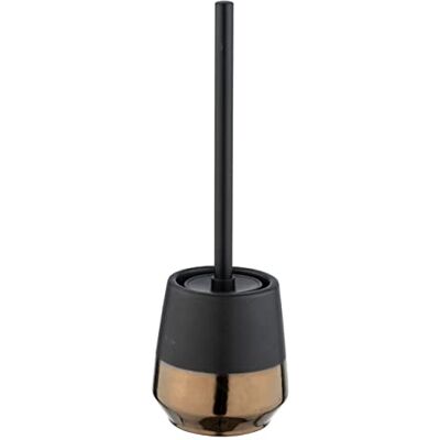 WENKO Brandol Toilet Brush Holder Ceramic with Toilet Brush Diameter 11.8 x 12.7 cm Black/Copper WENKO Brandol Toilet Brush Holder Ceramic with Toilet Brush Diameter 11.8 x 12.7 cm Black/Copper