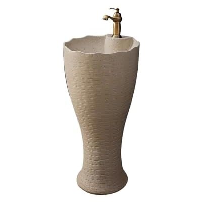 Rv2sGf3kH Bathroom Pedestal Sink Floor Standing Pedestal Sink Ceramic Washbasin with Faucet and Drain Kit Rv2sGf3kH Bathroom Pedestal Sink Floor Standing Pedestal Sink Ceramic Washbasin with Faucet and Drain Kit