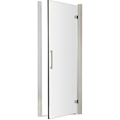 Hudson Reed MH90H4 Apex Modern Bathroom Hinged Shower Door with 8mm Toughened Safety Glass and Round Handles, 900mm, Polished Chrome Hudson Reed MH90H4 Apex Modern Bathroom Hinged Shower Door with 8mm Toughened Safety Glass and Round Handles, 900mm, Polished Chrome