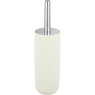 WENKO Agropoli Toilet Brush Set, Cream White, Closed Holder, Sculptural Design, BPA-Free, Hygienic Toilet Brush, Ø 10 x 36.5 cm WENKO Agropoli Toilet Brush Set, Cream White, Closed Holder, Sculptural Design, BPA-Free, Hygienic Toilet Brush, Ø 10 x 36.5 cm